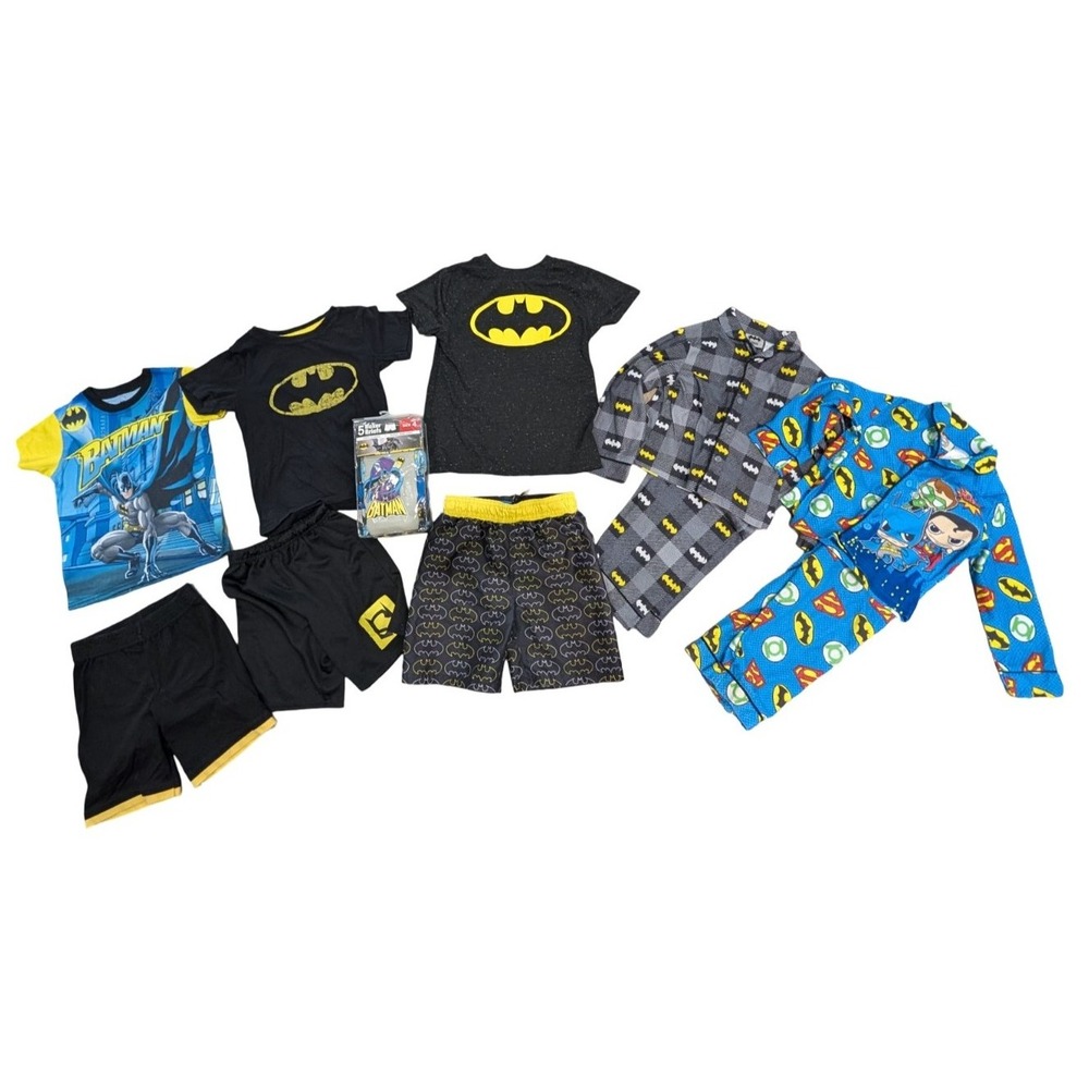 Batman Boys Size 4 5T Clothing Lot Pajamas Shirts Shorts DC Comics Bundle